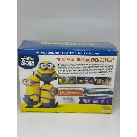 NIB Minions Blu-ray DVD Gift Set Limited Time Exclusive + 3 Mini Movies + Bottle - Picture 5 of 7